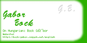 gabor bock business card